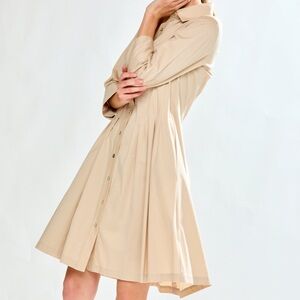 Sara Campbell Beige Long Sleeve Dress